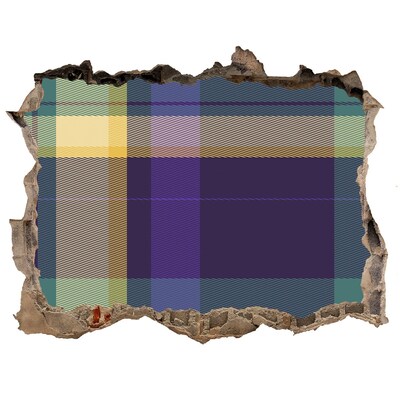 Dziura 3d fototapeta naklejka Wzór w kratę na ścianie