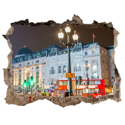 Fototapeta dziura na ścianę 3d Ulica Londynu nocą