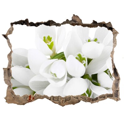 Zelfklevende 3D wandsticker illusie Bloemen in beton