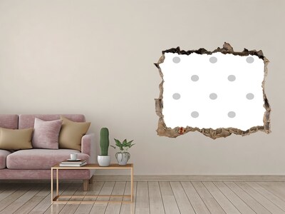 Wandsticker 3D doorkijk Een beschadigde muur met stippen