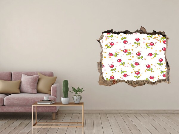 Zelfklevende 3D wandsticker illusie Bloemenpatroon op de muur