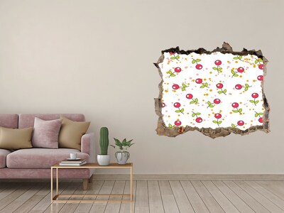 Zelfklevende 3D wandsticker illusie Bloemenpatroon op de muur