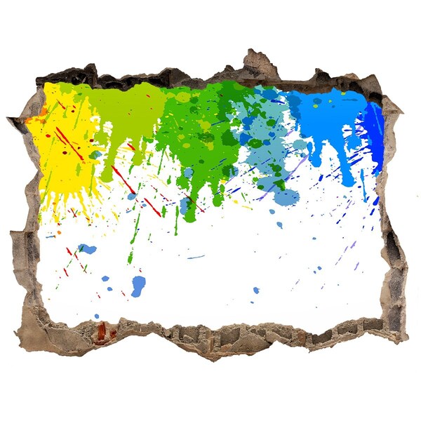 Dziura 3d fototapeta naklejka Kolorowa eksplozja w betonie