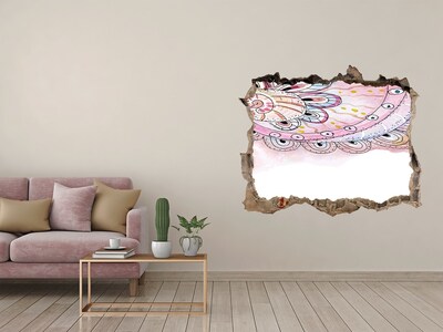 Dziura 3d fototapeta naklejka Kolorowy wzór na tle betonu