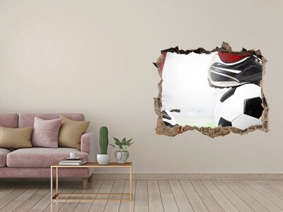 Fototapeta dziura na ścianę 3d Piłkarska pasja za murami