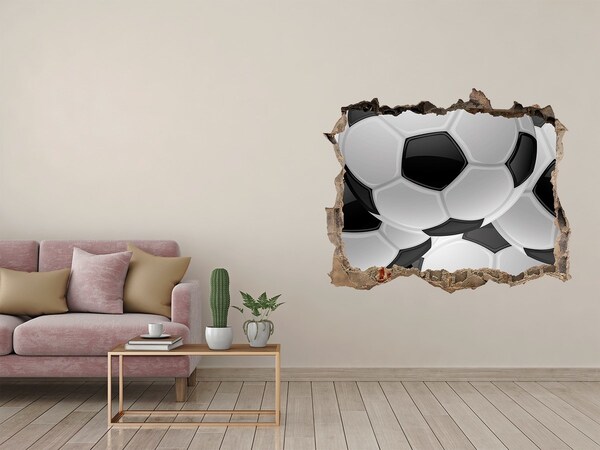 Zelfklevende 3D wandsticker illusie Voetbalillusie op de muur