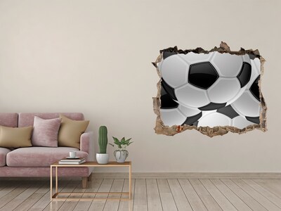 Zelfklevende 3D wandsticker illusie Voetbalillusie op de muur
