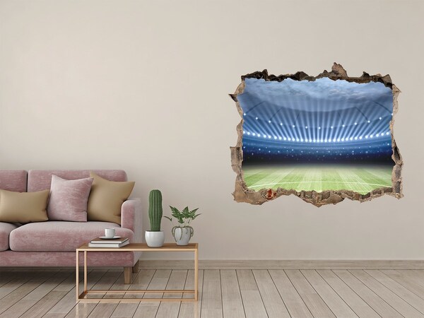 Fototapeta dziura na ścianę 3d naklejka Stadion piłkarski w akcji
