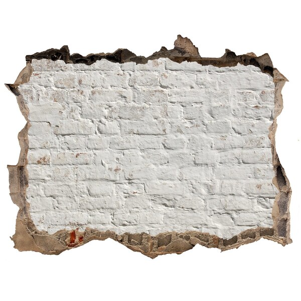 Fotoobraz dziura na ścianę Uszkodzona ściana z cegłami