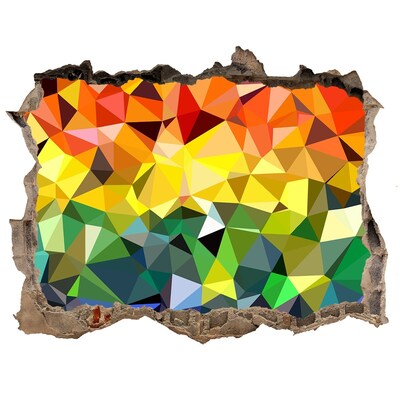 Zelfklevende muursticker 3D gat Kleurrijk gat in de muur