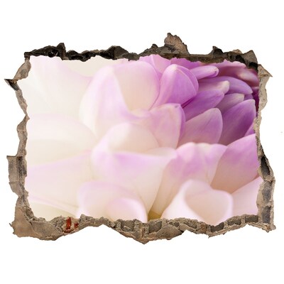 Wandsticker 3D gat met uitzicht Bloemenillusie in beton