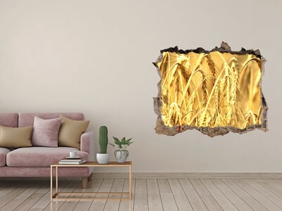 Zelfklevende 3D wandsticker illusie Gouden graankorrels in de zon