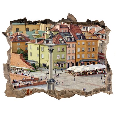 Fototapeta dziura na ścianę 3d Warszawski Rynek Starego Miasta