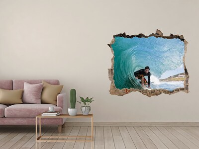 Fototapeta dziura na ścianę 3d Surfing w oceanie