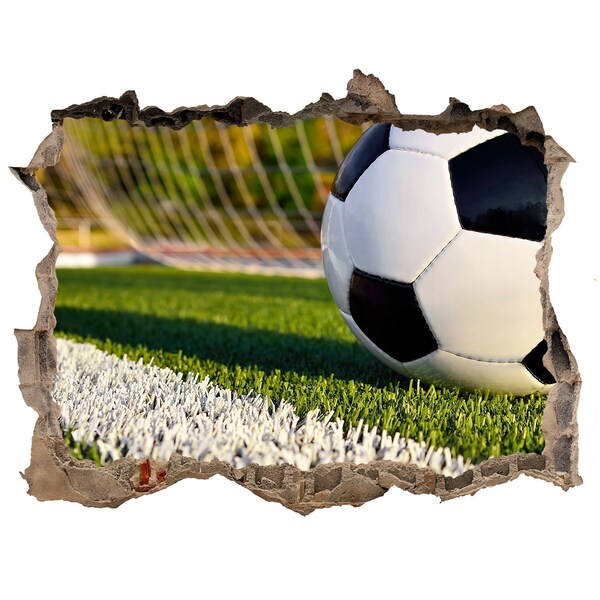 Wandsticker 3D doorkijk Voetbal in actie
