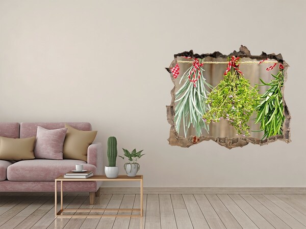 Naklejka 3D dziura okleina Ziołowy ogród w ruinie