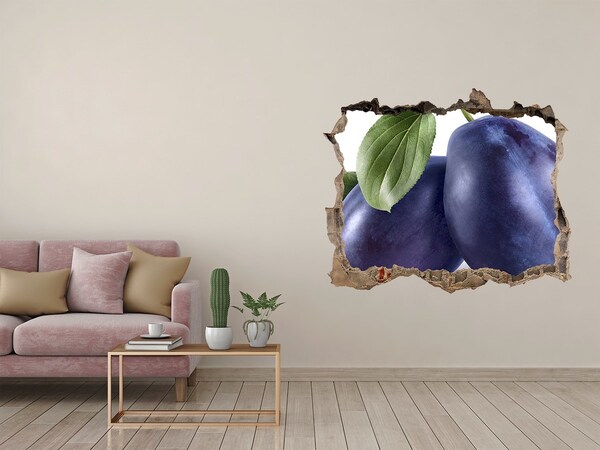 Wandsticker 3D doorkijk Sappige pruimen