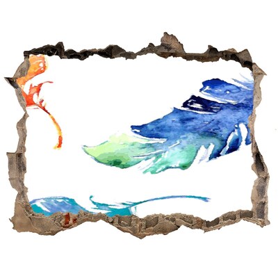 Zelfklevende muursticker 3D gat Tropische oceaan