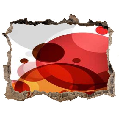 Zelfklevende 3D wandsticker illusie Kleurrijke bubbels in een gat in de muur