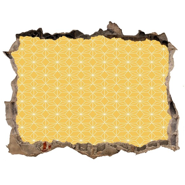 Zelfklevende 3D wandsticker illusie Gouden geometrische vormen tegen een betonnen achtergrond