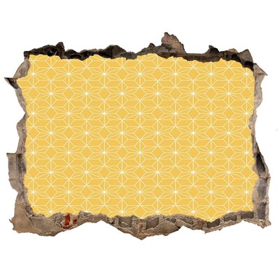 Zelfklevende 3D wandsticker illusie Gouden geometrische vormen tegen een betonnen achtergrond