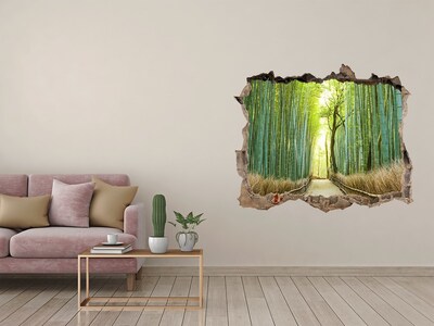 naklejka fototapeta 3D widok Bambusowy las w słońcu