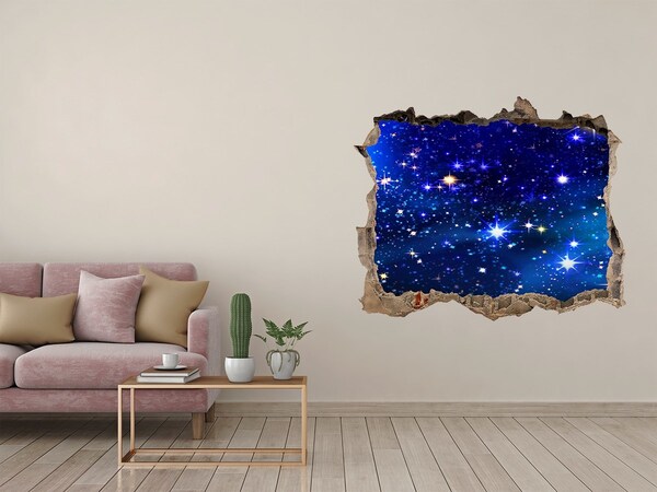 Wandsticker 3D doorkijk Ruimte Gat in de Muur