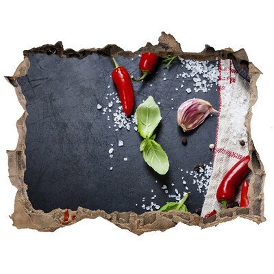 Naklejka 3D dziura na ścianę Kuchnia pełna smaku