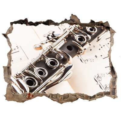 Zelfklevende muursticker 3D gat Muzikaal gat in de muur