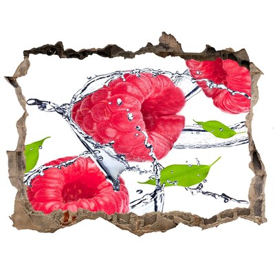 Naklejka dziura na ścianę beton Malinowy wodospad