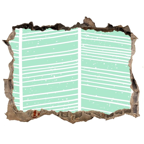 Zelfklevende muursticker 3D gat Groene muur in Scandinavische stijl