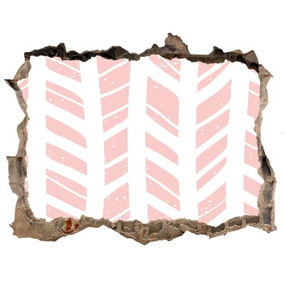 Wandsticker 3D gat met uitzicht Roze vlekken op beton