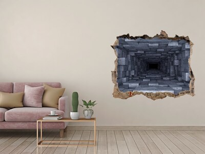 Dziura 3d fototapeta naklejka Głęboki tunel w betonie