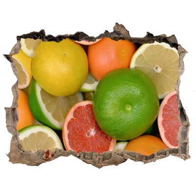 Zelfklevende 3D wandsticker illusie Fruitparadijs achter de muur
