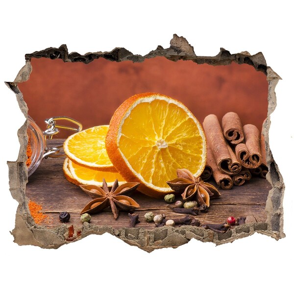 Zelfklevende 3D wandsticker illusie Keukengeuren