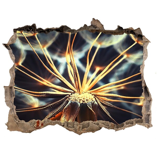 Zelfklevende 3D wandsticker illusie Bloem uit het vuur