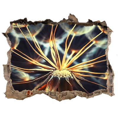 Zelfklevende 3D wandsticker illusie Bloem uit het vuur