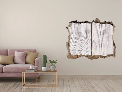 Fotoobraz dziura na ścianę Drewniana deska w uszkodzonej ścianie