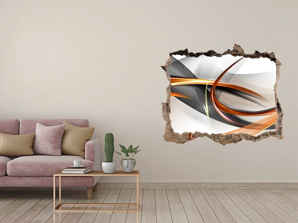 Wandsticker 3D gat met uitzicht Abstracte kleurlekkage