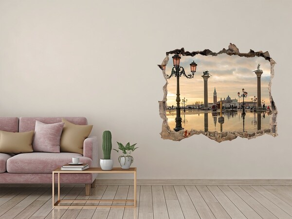 Fototapeta dziura na ścianę 3d Wenecja o wschodzie słońca