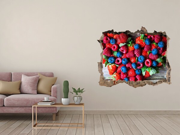Zelfklevende 3D wandsticker illusie Fruitparadijs