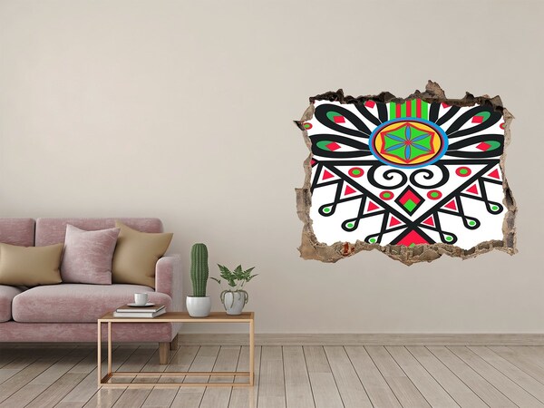 Dziura 3d fototapeta na ścianę Kolorowy wzór folkowy