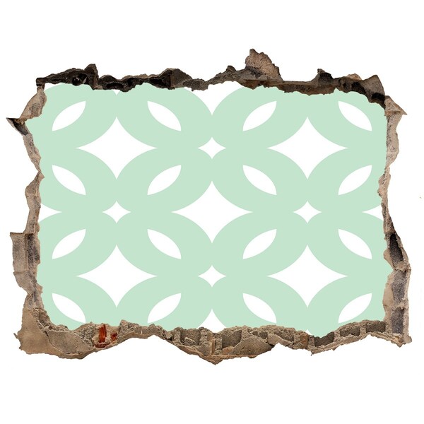 Wandsticker 3D gat met uitzicht Groen mozaïek op de muur