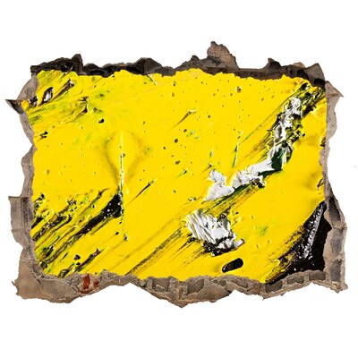 Zelfklevende muursticker 3D gat Gouden gat in het beton