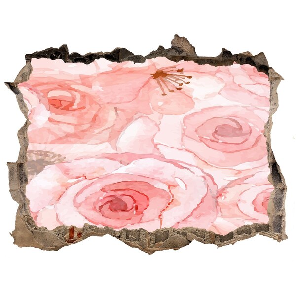 Okleina 3D dziura na ścianę Kwiatowy mural w dziurze ściany