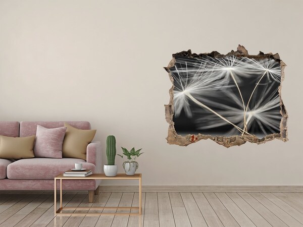 Samoprzylepna dziura naklejka Kwiaty dmuchawca w betonie