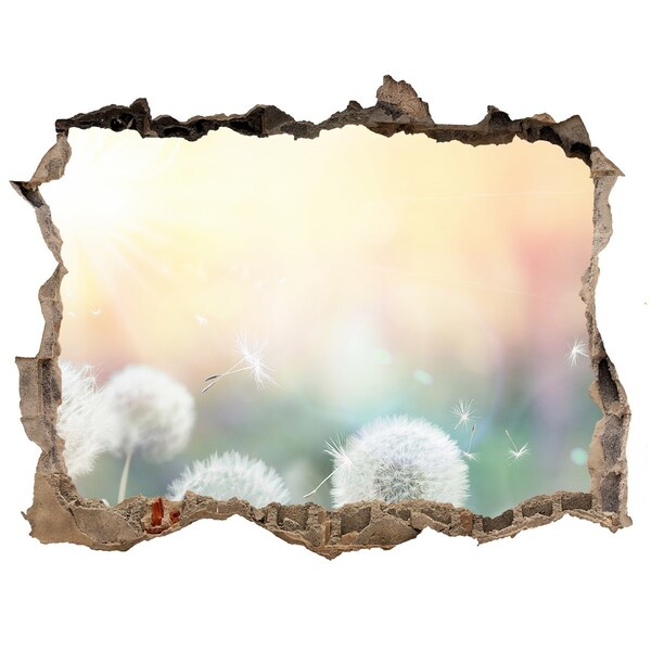 Wandsticker 3D doorkijk De bloemenwereld achter het gat