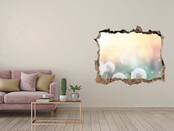 Samoprzylepna dziura naklejka Kwiatowy świat za dziurą