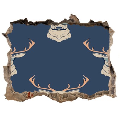 Dziura 3d fototapeta naklejka Jeleń w okularach przeciwsłonecznych