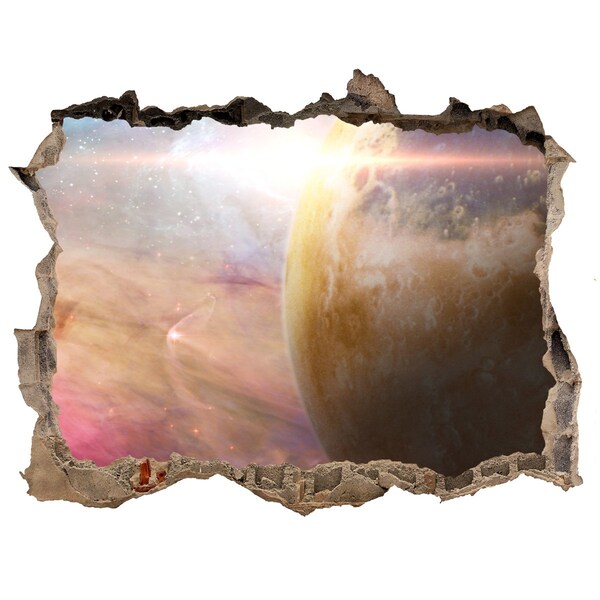 Zelfklevende 3D wandsticker illusie Ruimteavontuur